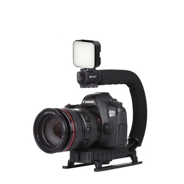 AY49U C Type Portable Camera Stabilizer Fill Light Microphone